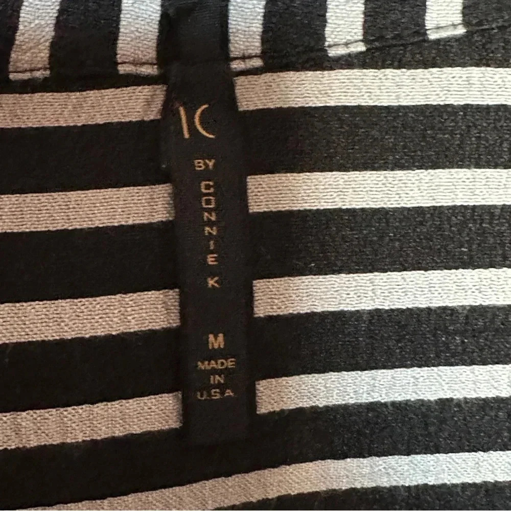 IC by Connie K Black White Stripe Blazer Medium Art 2 Wear Lagenlook Beetlejuice - Picture 2 of 12